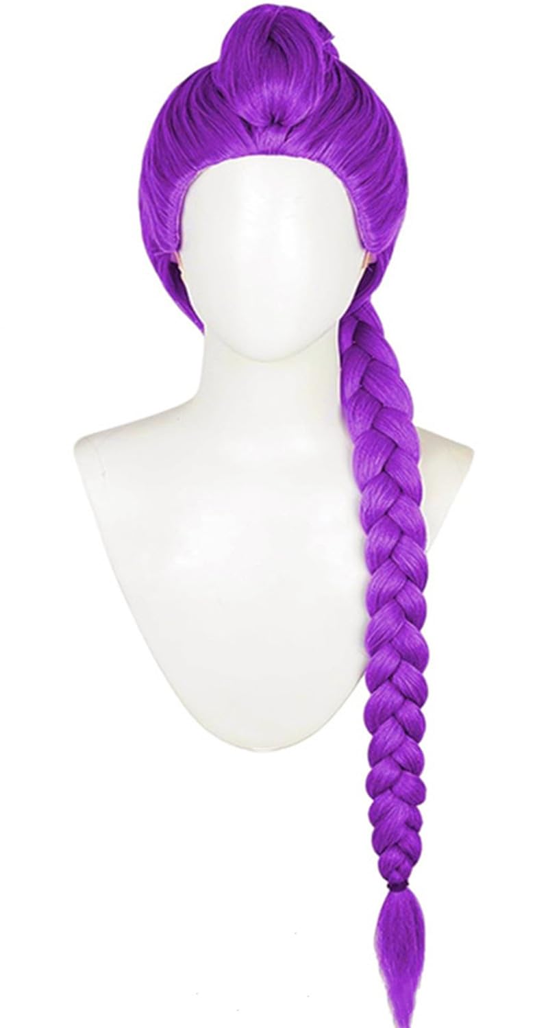 Topcosplay 24 inch Girls Long Purple Braid Cosplay Wig Halloween Party Costume Wig