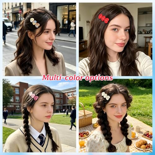 4 pzas Pinzas Para Cabello Corazón Texturizadas miniatura 4