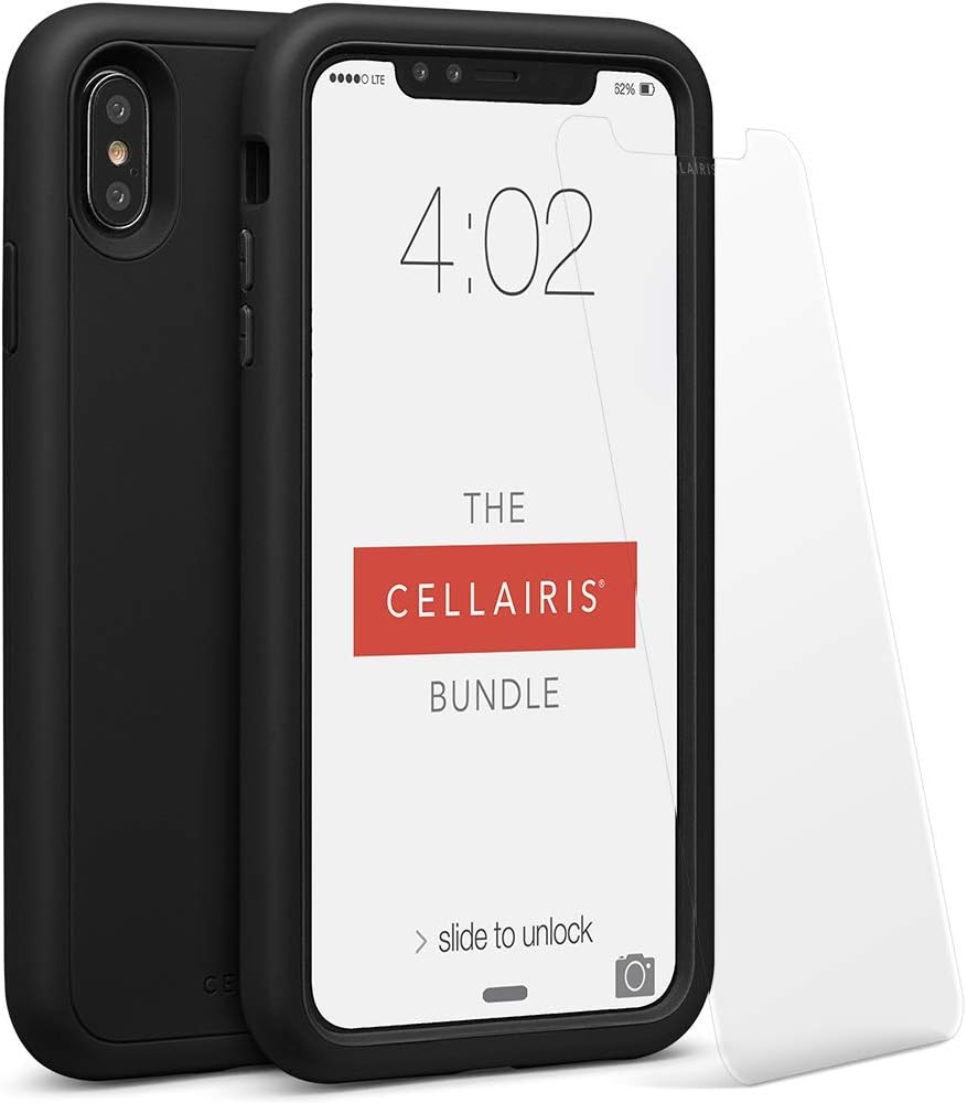 Cellairis The Bundle, iPhone Xs Max-Compatible Cell Phone Case and Tempered-Glass Screen Protector, Black