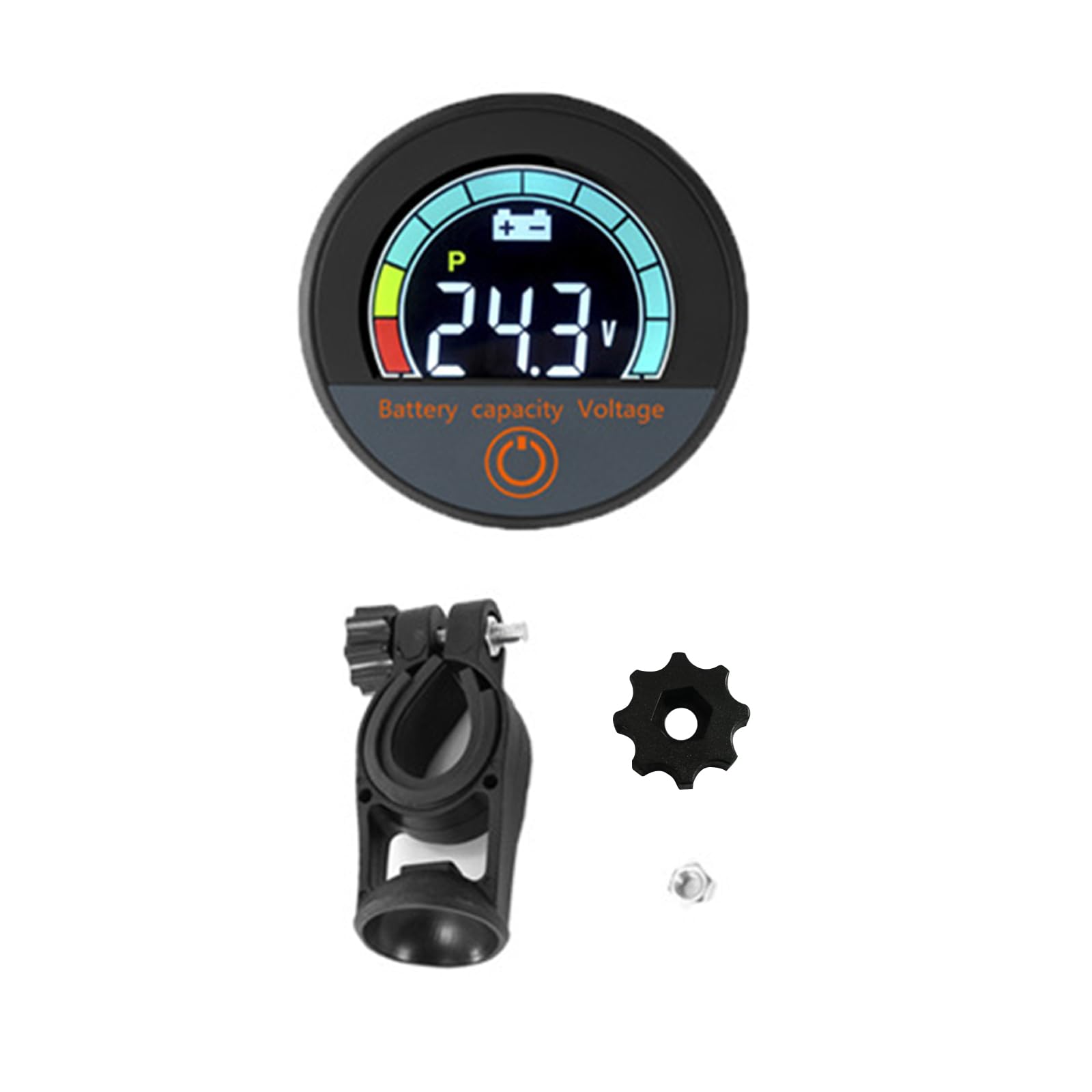 Hzbb Handlebar Mounting K Upgraded Battery Monitors Meter Digital Capacity 8-100V Voltage Percentage Digital Multimeter Colored Lcddisplay Multifunction Voltmeter