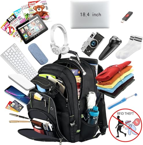 Image of VECKUSON 18.4 Laptop Backpack for Men, 55L Extra Large Gaming Laptops Backpack,TSA Friendly Flight Approved and RFID Anti-Theft Pocket