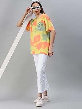 Buy RodZen Couple Men's & Women's Cotton Blend Oversized Tie-Dye