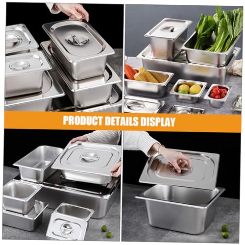 Plats buffet acier rectangulaires Cabilock x2 avec couvercle pour réceptions - 7