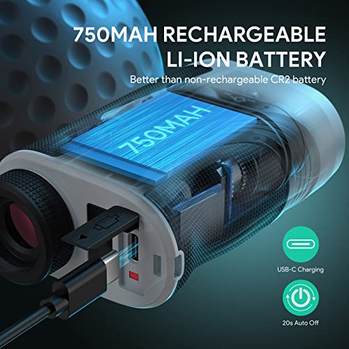 Golf Rangefinder with Slope, THGOLF 700 Yards USB C Rechargeable Rangefinder Golfing with Flag Acquisition, Pulse Vibration and Fast Focus System, 6X Magnification, ±1 Yard Accuracy - Image 5