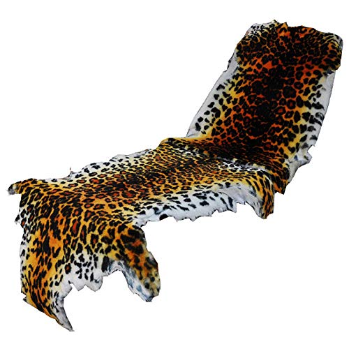 Leopard Printed Animals Area Rug Real Australia Sheepskin Leather Lambskin Carpet Non-Slip Antiskid Mat Large Wool Throw Lambskin Decorative for Bedroom, Sofa, Wall, Seat and Living Room 2.4'x6.8'