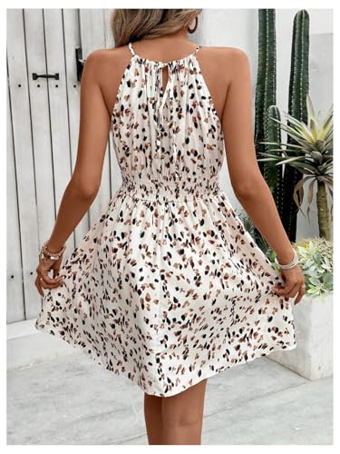 Image of Floerns Women's Summer Sleeveless Halter Dress Allover Print Cami Short Dress