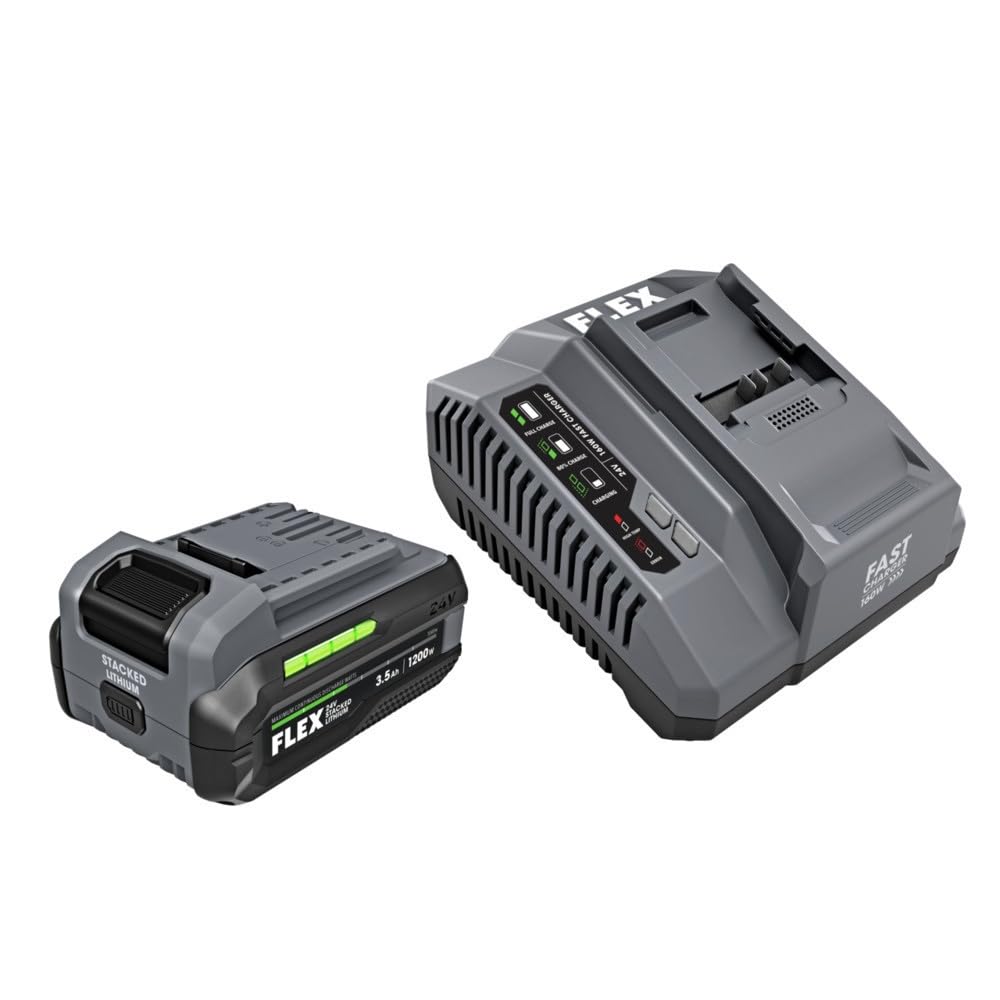 FLEX 24V Stacked Lithium-Ion Starter Kit with 3.5Ah Stacked Lithium Battery and 160W Fast Charger - FX0411-1F