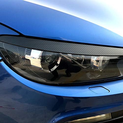 Sopracciglia Fari In ABS Nero Per VW Scirocco 2009-2017, Coperture Adesive Antigraffio, Facile Installazione