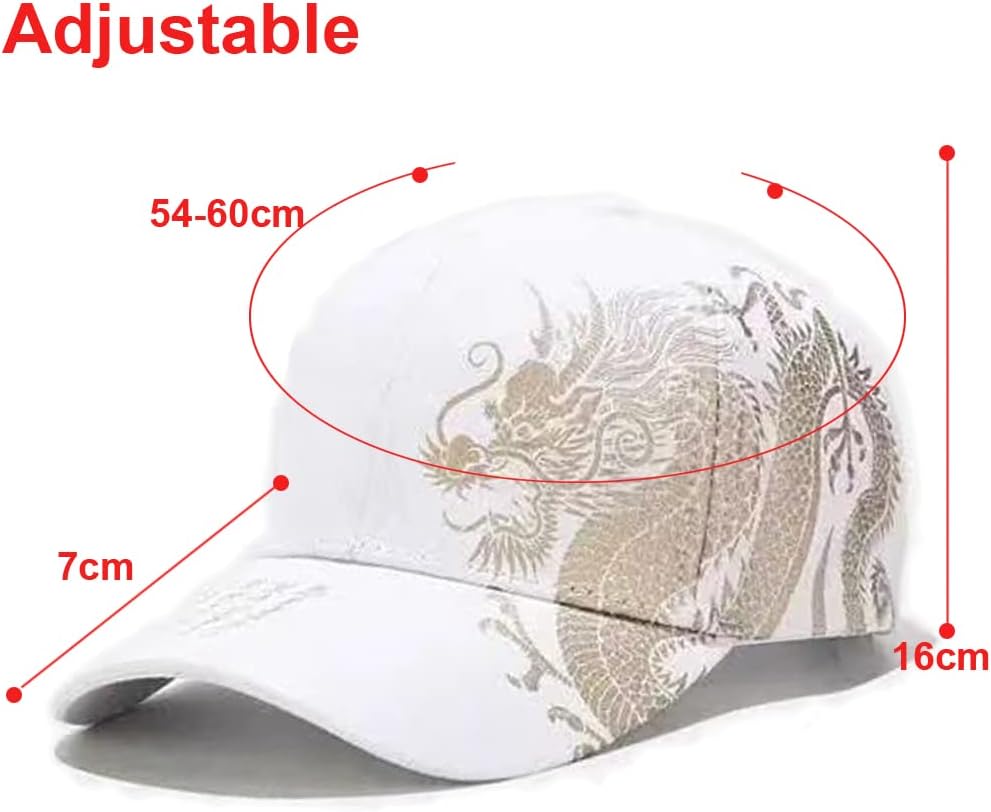 Men's Baseball Cap Cotton Adjustable Dragon Pattern Hip-hop Caps for Men - Image 2