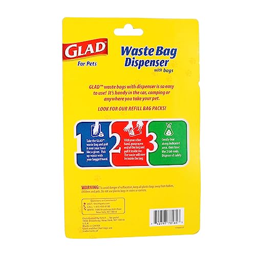 Image of Glad for Pets Extra Large Unscented Dog Waste Bags with Dispenser and Metal Clip - Plastic Disposable Heavy Duty Poop Bags for Dogs, Easy to Use for Dog Walking (Pack of 48, 1440 Count Total)