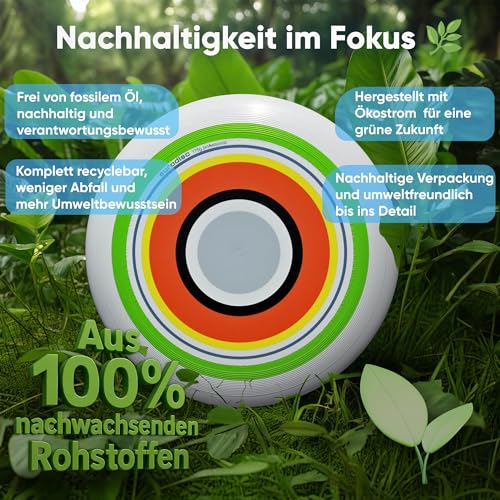 eurodisc 175g Ultimate Profi Wettkampfscheibe – Sportfrisbee mit Stabiler Flugbahn über 100 m, aus nachwachsenden Rohstoffen, ideal für Training & Wettkampf