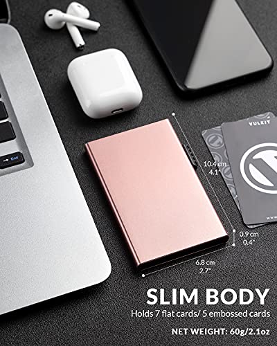 Image of VULKIT Minimalist Credit Card Holder Pop Up Cards RFID Protection Slim Metal Wallet