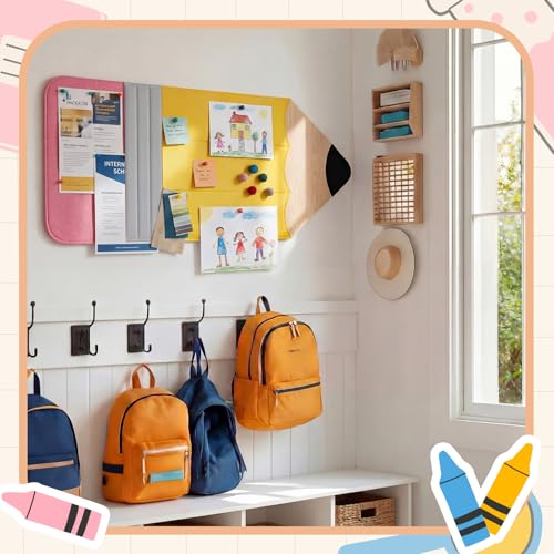 Marspark Classroom Pencil Felt Bulletin Board Decorations Felt Self Adhesive Pencil Bulletin Board Cutouts 35.4" x 15.7" Classroom Wall Decor Supplies for School Elementary Teacher Chalkboard - Image 5