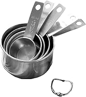 GrandFort Stainless Steel Measuring Cups Set, 5-Piece Kitchen Tools for Cooking & Baking - Dry, Wet & Liquid Ingredients