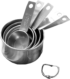 GrandFort Stainless Steel Measuring Cups Set, 5-Piece Kitchen Tools for Cooking & Baking - Dry, Wet & Liquid Ingredients