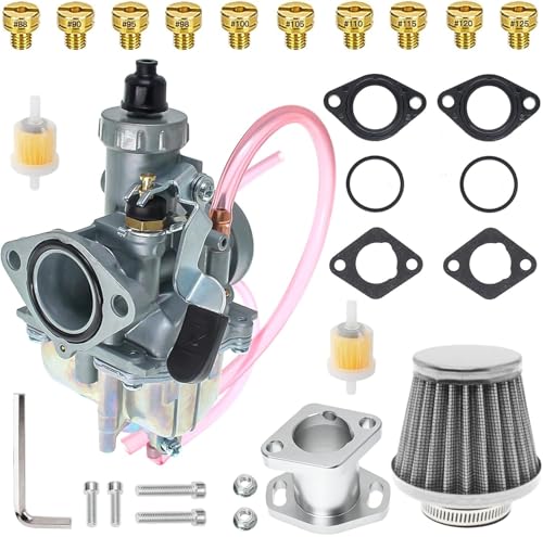 Image of 26mm VM22 Carburetor for Predator 212cc Honda GX160 GX200 196cc CT200U KT196 Moto Mini Bike and Go Kart 6.5HP Engine with 38mm Air Filter,Intake Manifold,Main Jets(Silver)