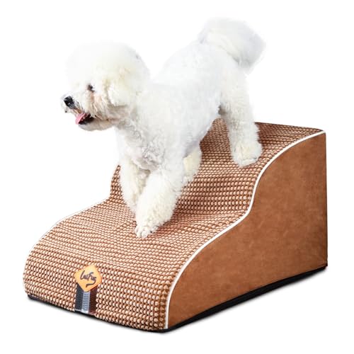 Laifug Pet Dog Stairs for Small Dogs 19.7" H, 2 in 1 Transformable 4-Step Pet Stairs and ramp, Dog Steps for Couch Bed (18~24 in) with Durable Non-Slip Waterproof Cover