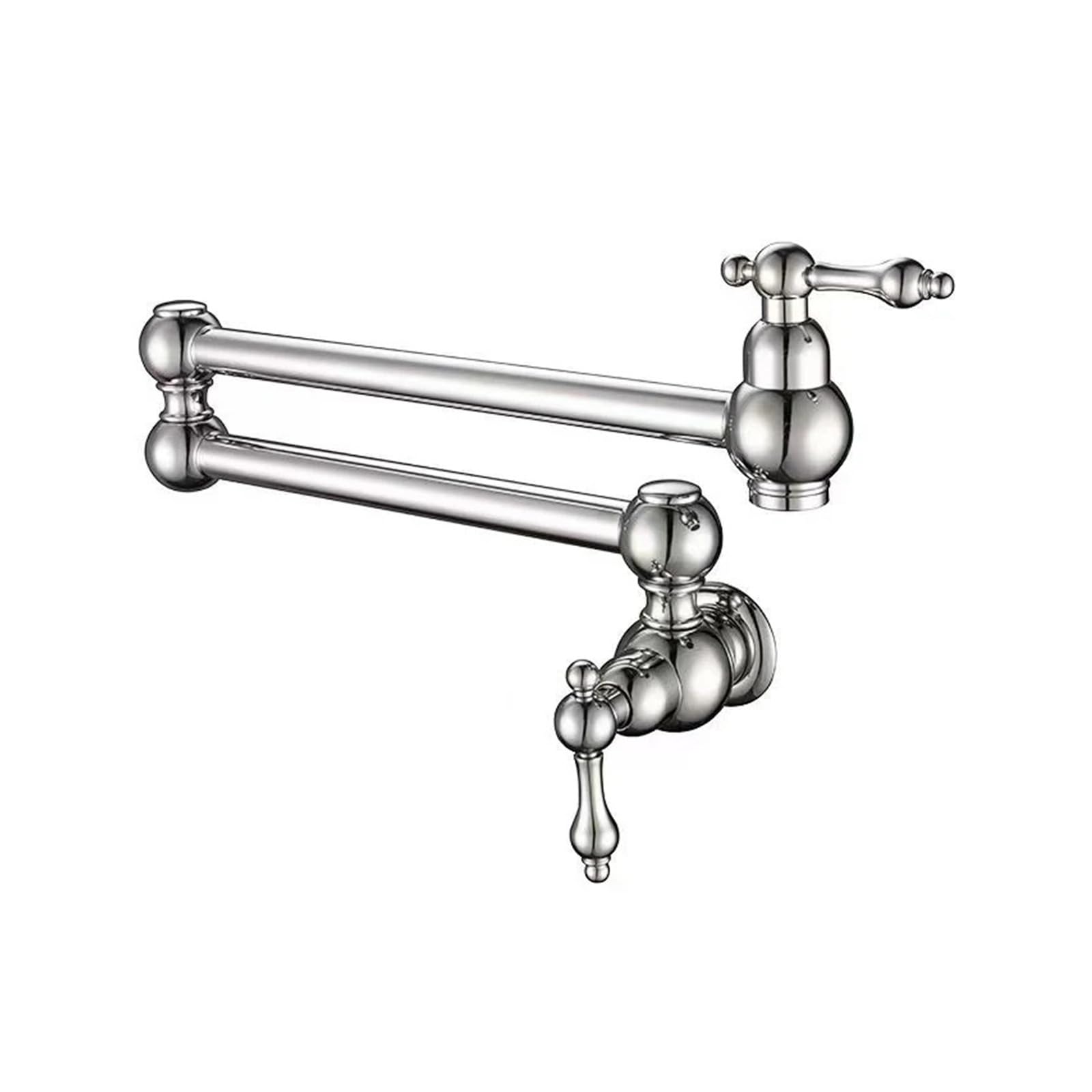 ZQFHSX Folding Kitchen Faucet, Foldable Single Cold Bathroom Rotate Fold Concealed Tap for Most Scenarios(Chrome Faucet)