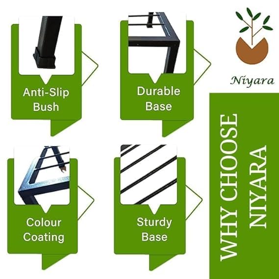 Image of Niyara || Metal Planter Stand || Plant Stand for Pots|| Outdoor Plant Stand (square stand set 2)