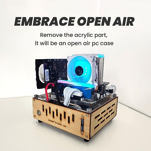 Goohee A99 Mini Itx Pc Case - Premium Clear Arcylic And Wood Pc Case - Unique Small Gaming Pc Case - Mini-Itx Computer Case thumb #4