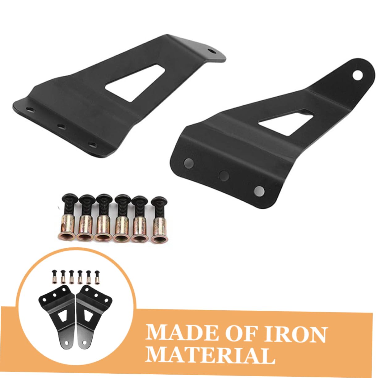 Hemobllo Support De Fixation Fer Pour Lampe Led De Toit 50 Pouces, Kit Support Solide Pour Éclairage Automobile, Montage Pare-brise Hiver, Accessoires Véhicules Utilitaires Et 4x4