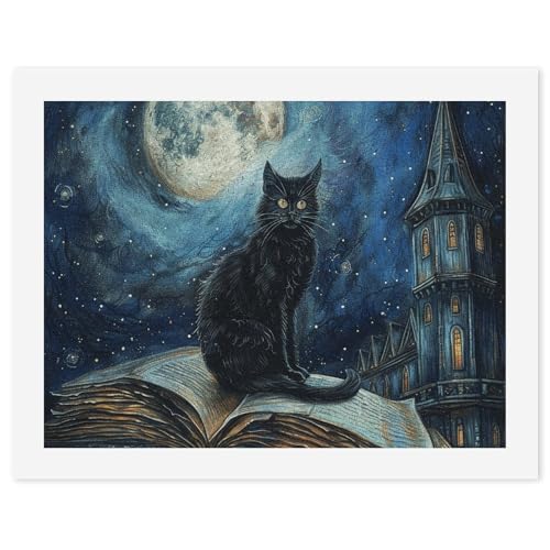 Peinture par numéros chat noir STVNKML art thérapie et sérénité