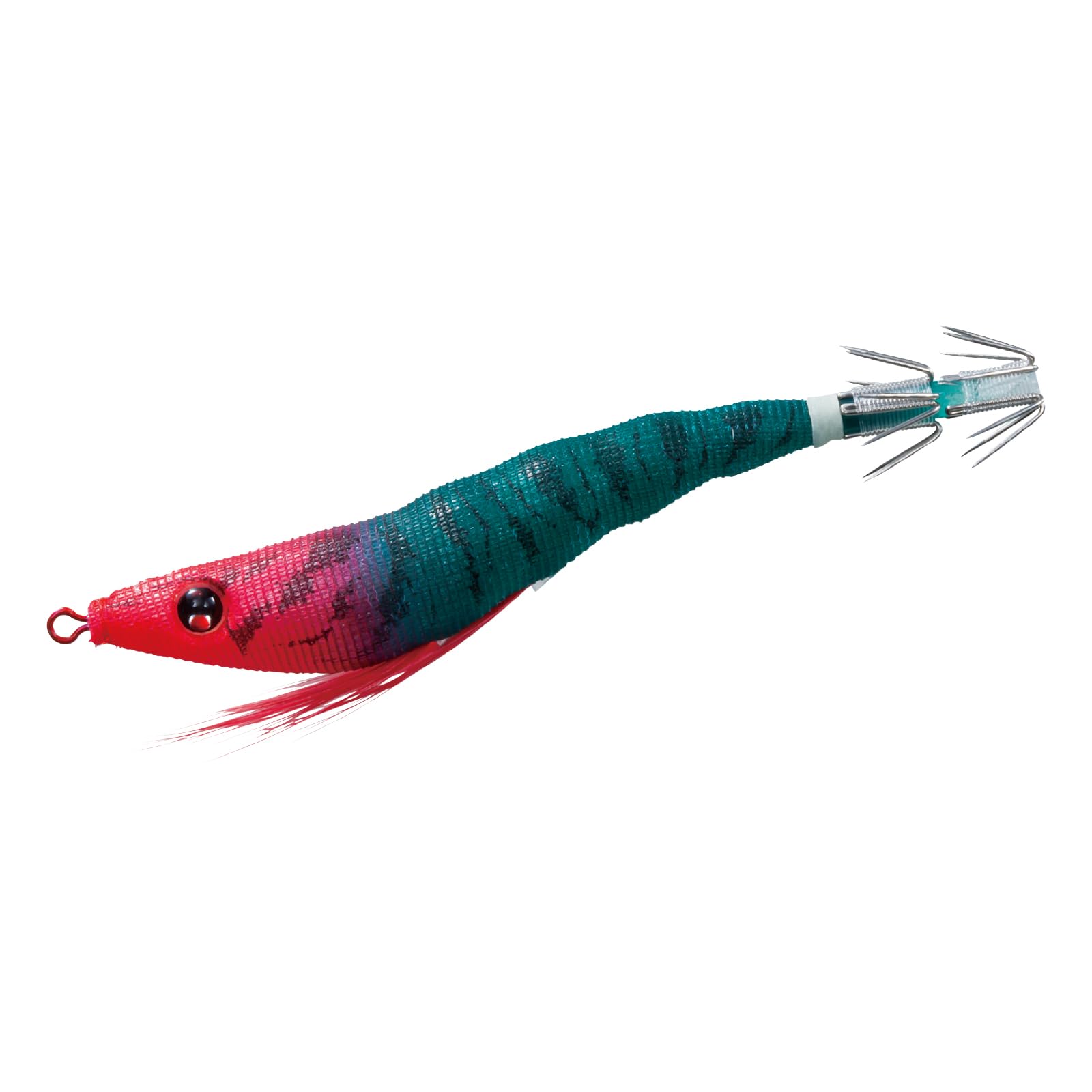 DUEL EZ-SLIM Squid Jig, Cloth Wrapped, 3.1 / 3.7 inches (80 / 95 mm), 0.14 / 0.21 oz (4 g / 6 g), Metal Squid, Dropper 80mm LRM (glow red green) 80 mm