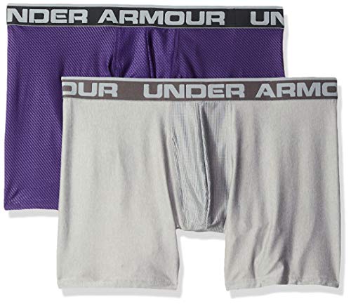Under Armour Men's Original Series Printed Boxerjock 2-Pack, Purple /True Gray Heather, Small