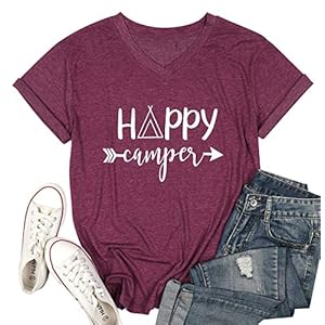 Camping-Tee-Shirts-Women-Happy-Camper-Cute-Letter-Print-T-Shirt-Summer-Funny-Short-Sleeve-Tee-Tops Camping Tee Shirts Women Happy Camper Cute Letter Print T-Shirt Summer Funny Short Sleeve Tee Tops Red