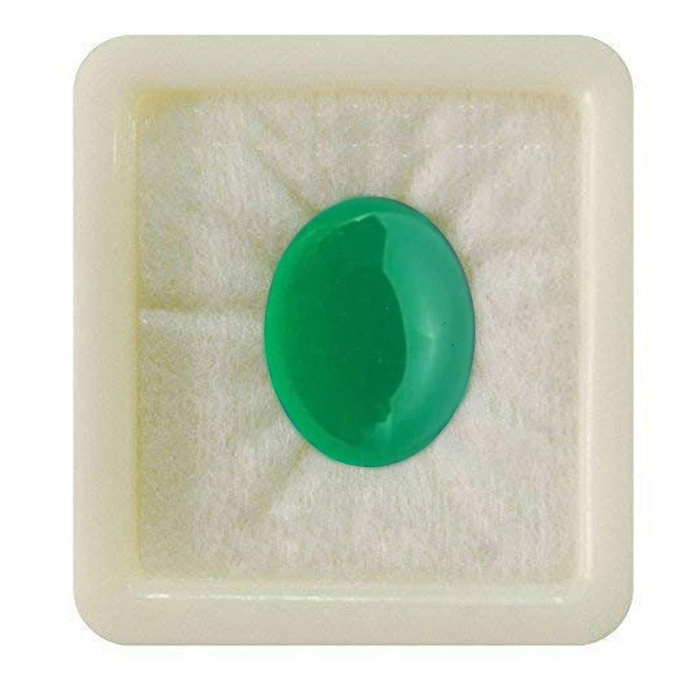 CaratYogi Natural Green Onyx Loose Gemstone Haqiq 2.25 To 10.25 Ratti Leo Zodiac Astronomy and Astrology Shima Rashi Raviwar (Surya) Upratan For Jewelry Making Chakra Healing Gemstone