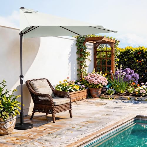ABCCANOPY Patio Umbrella 10FT - Outdoor Half Umbrellas for Patio, Backyard, Garden, Deck (heather beige)