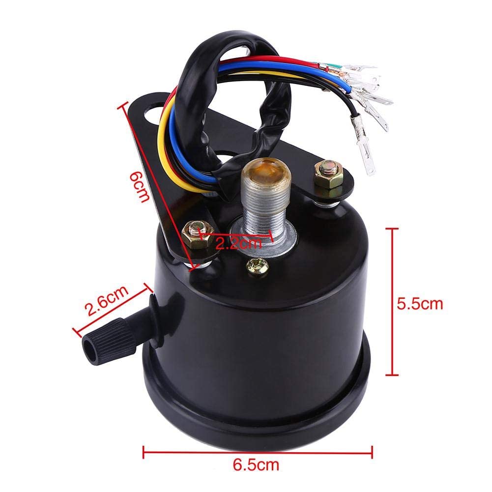 Qiilu Tachymètre Moto Universel 12V Odomètre Moto Odomètre Signal Tachymètre Signal Dual Display KM/H Métal