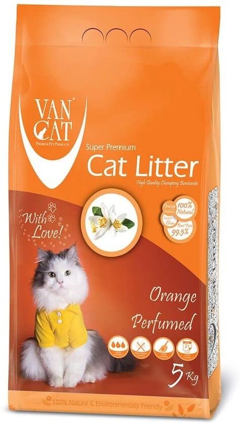 Van Cat 5 Kg Orange Perfumed White Bentonite Clumping Cat Litter