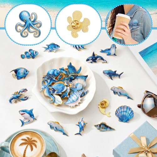 Image of Landical 30 /60 Pcs Cute Enamel Pins Bulk Plant Flower Animal Halloween Gothic Fall Pumpkin Cartoon Lapel Pin Brooches Jewelry Gift for Backpack Clothes Hats Accessories
