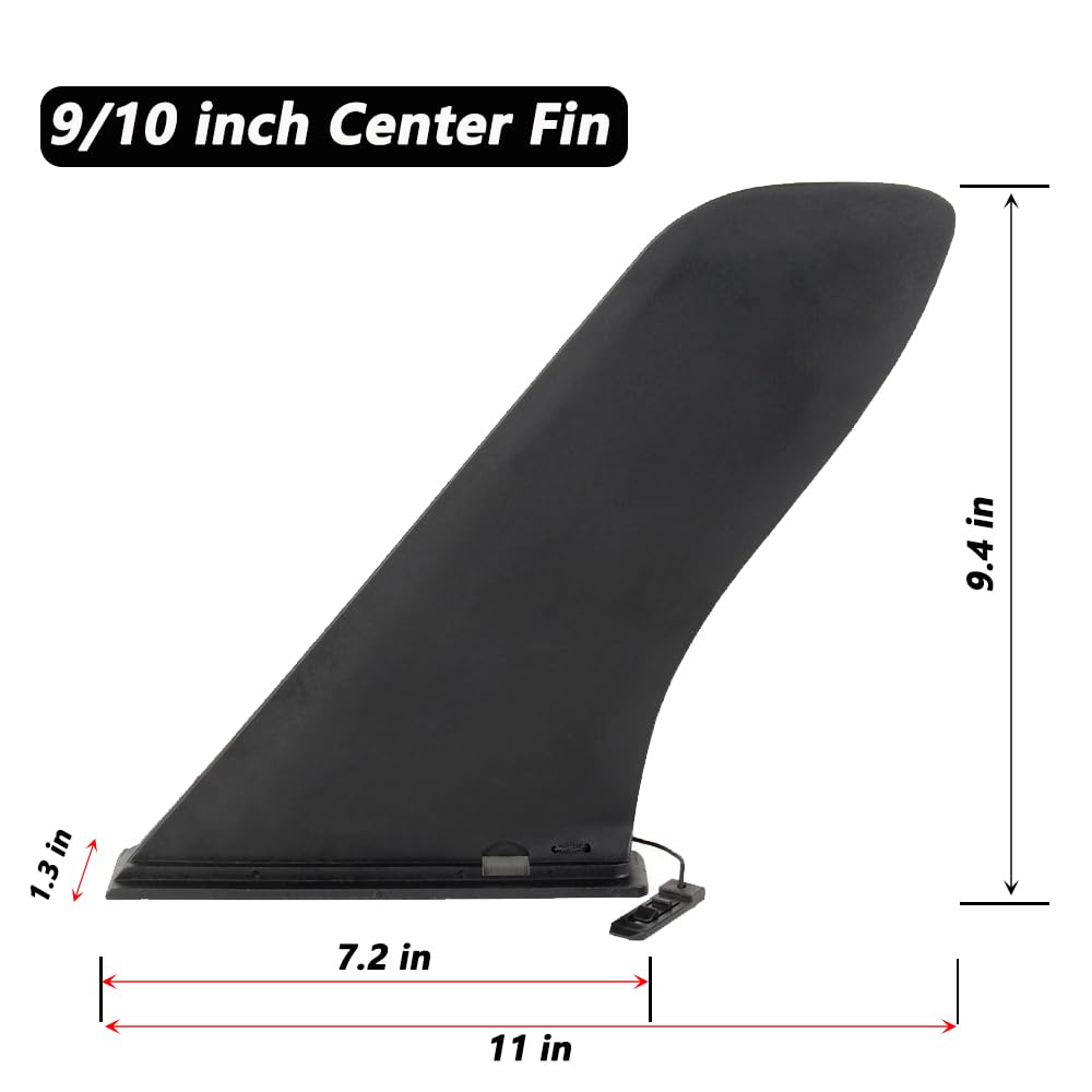 LOOEEL Surfing Fins,Inflatable Paddle Board Fins,9/10''SUP Single Center Fin with Base,Detachable Fin Dock Tail Fin for Long Board Paddle Board Surfboard Surfing Kayak Fin.