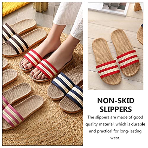 Home Straw Flip- Flops Slipper Bohemia Style Flat Printed Couple Slide Sandals Casual Summer Beach Shoes 1 Pair3