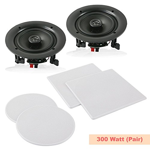Image of Pyle 10 inch 2-Way Flush Mount in-Wall Speakers and 8 inch Enclosed in-Wall Speakers - 300W and 400W Stereo Sound System