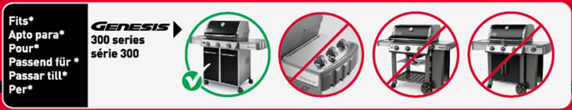 Weber Flavorizer Bars, emailliert, passend für Genesis 300 Serie mit Bedienknöpfen auf der Vorderseite (5er-Set)