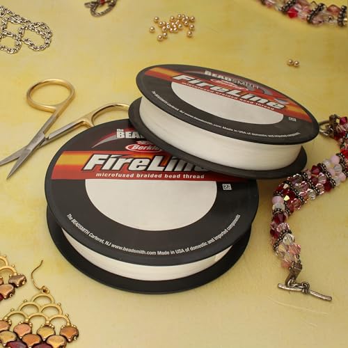 The Beadsmith Fireline by Berkley – Micro-Fused Braided Thread – 8lb. Test, .007”/.17mm Diameter, 300 Yard Spool, Crystal Color – Super Strong Stringing Material for Jewelry Making and Bead Weaving by The Beadsmith - Image 2