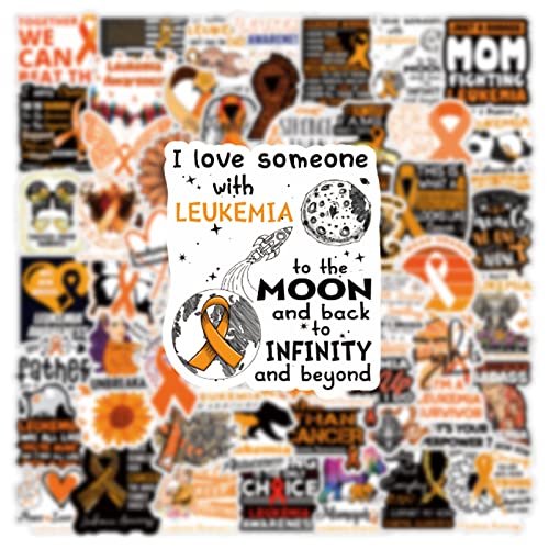 63 Pcs Leukemia Cancer Awareness Aesthetic Vinyl Colorful Waterproof Stickers For Water Bottle Laptop Bumper Car Guitar For Kids Teens Adults For Birthday Party Christmas Halloween Decorative Supplies #TOP3