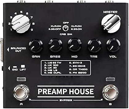 Preamp House Multi Effect Pedal 18 Tones 9 AMPs Simulator with Distortion & Clean Channel Guitar
