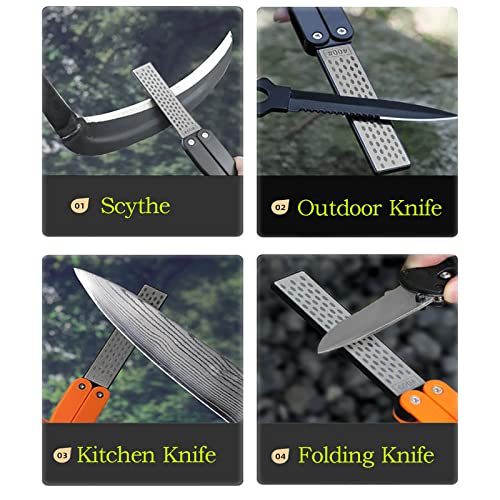 Oythiem-Diamond Knife Sharpener,Folding Pocket Knife Sharpener，400 And 600 Grit Tool Sharpeners For Knife, Axe, Hatchet, Lawn Mower Blade, Garden Shears, Chisels, Spade, Drills(Black) #TOP6