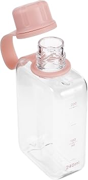 Flat Water Bottle 8. 1 Oz Slim Portable Travel Flask Reusable Leakproof Pocket Square Water Bottle Cup with Carrying Loop Handle for Travel, Work, School And Sports