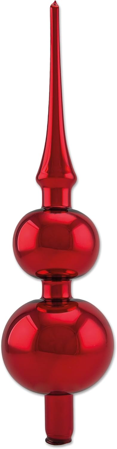 Double Tip 31 cm, Mouth-Blown Glass Tree Topper, Gloss, Christmas Tree Baubles, Christmas Tree Decoration, Decoration