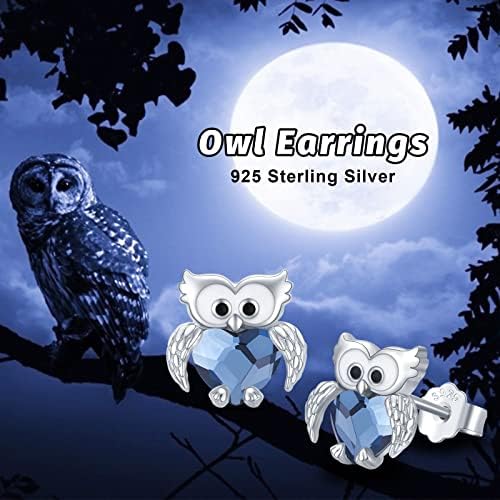 Animal Earrings 925 Sterling Silver Sloth Earrings Owl Earrings Dinosaur Earrings Embracing Crystal Sloth Gift for Women Kids Girls Daughter