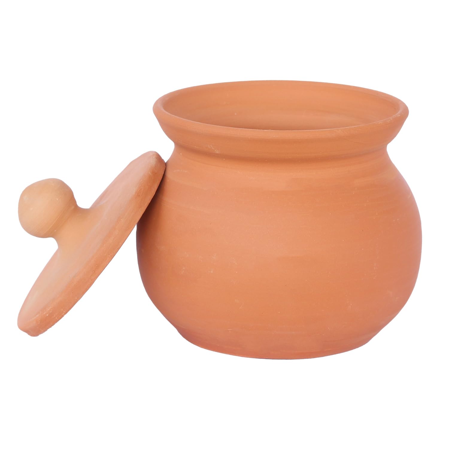 A KARVEER Crafts Terracotta Clay Dahi Handi Pot Chach Handi Pot/Natural Earthen Clay Cold Curd Pot 500 ML for Kitchen Ware Non Toxic Clay Curd Pot Handi
