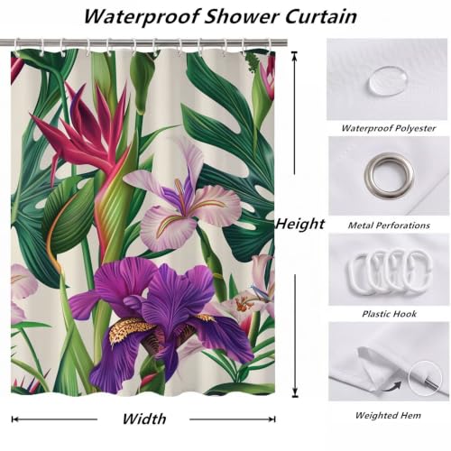 Rideau de douche 130x170cm Iris en polyester imperméable - 7