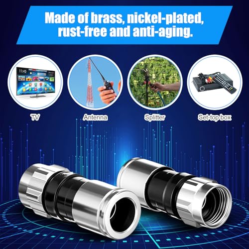 Pack de 100 conectores RG6 compresión F-Type 75 Ohm miniatura 5