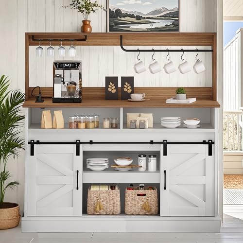 YITAHOME 52' Farmhouse Coffee Bar Cabinet