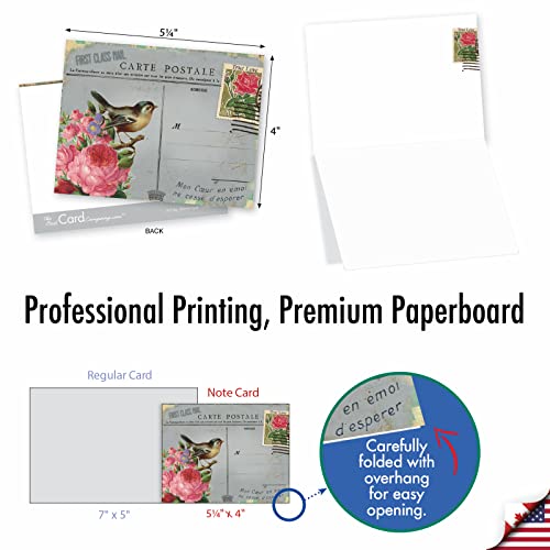 The Best Card Company - 10 Retro Blank Cards With Envelopes (4 X 5.12 Inch) - Artistic Boxed Assortment, Vintage Note Cards - Parisian Postcards M2355Ocb #TOP1